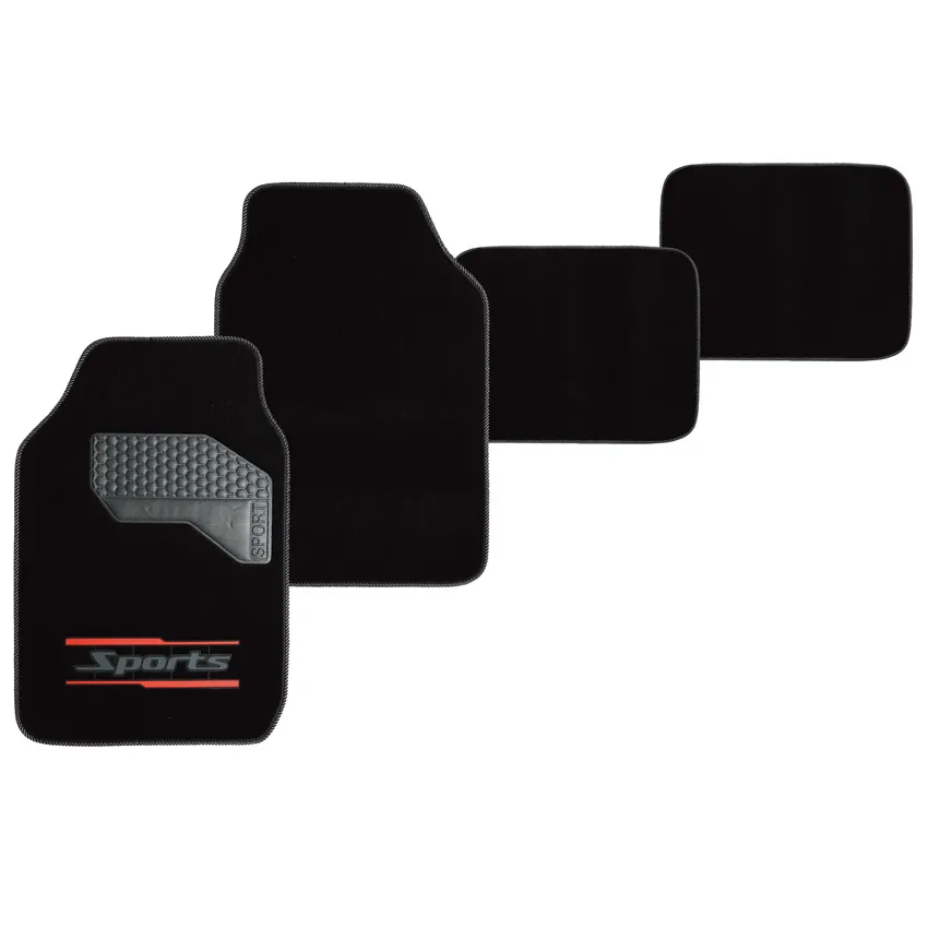 4 Juego de Alfombrillas de Piso para Coche - Protección Pesada de Goma para Todas las Climas para Todos los Vehículos, Negro Jet