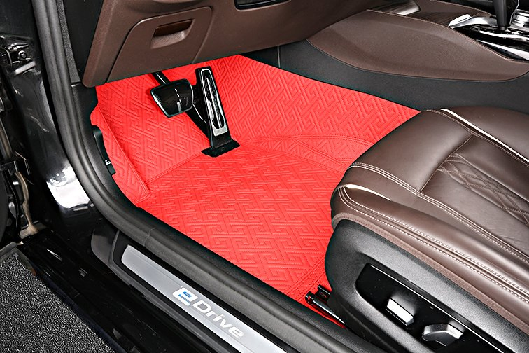 Mats de coche de cuero cosidos a mano personalizados de la marca Sengar 7D antideslizantes