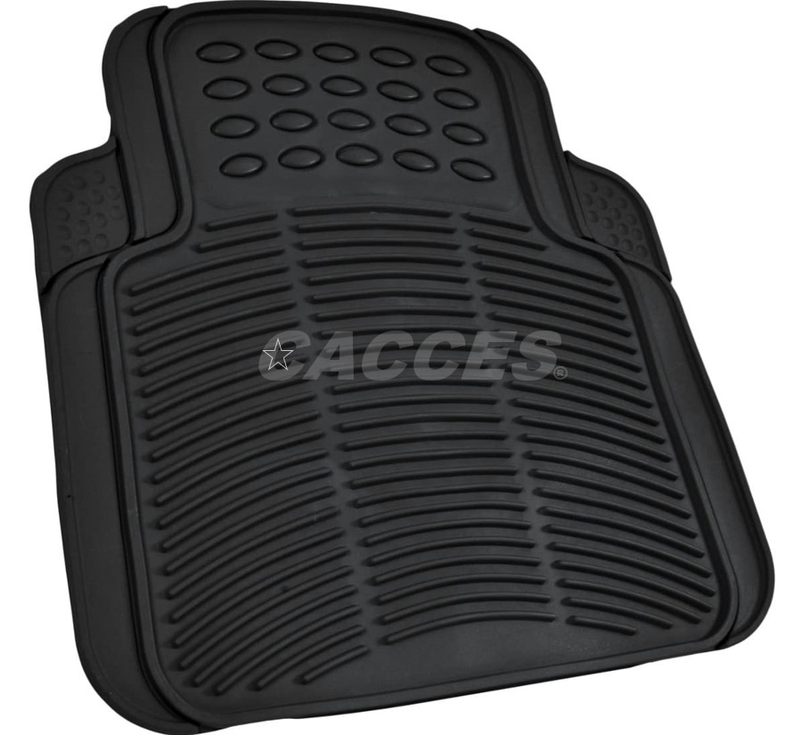 Cacces 4-Piece Negro Gris Beige/Rojo/Azul Verde/...Goma Alfombrillas para Todas las Estaciones Recortables para Autos, Camiones y SUVs Alfombrillas Universales Protección del Suelo para Autos