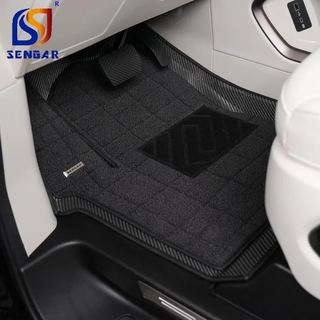 Diseño Personalizado Patrón de Tejido de Fibra de Carbono Alfombrilla de Coche de Lujo