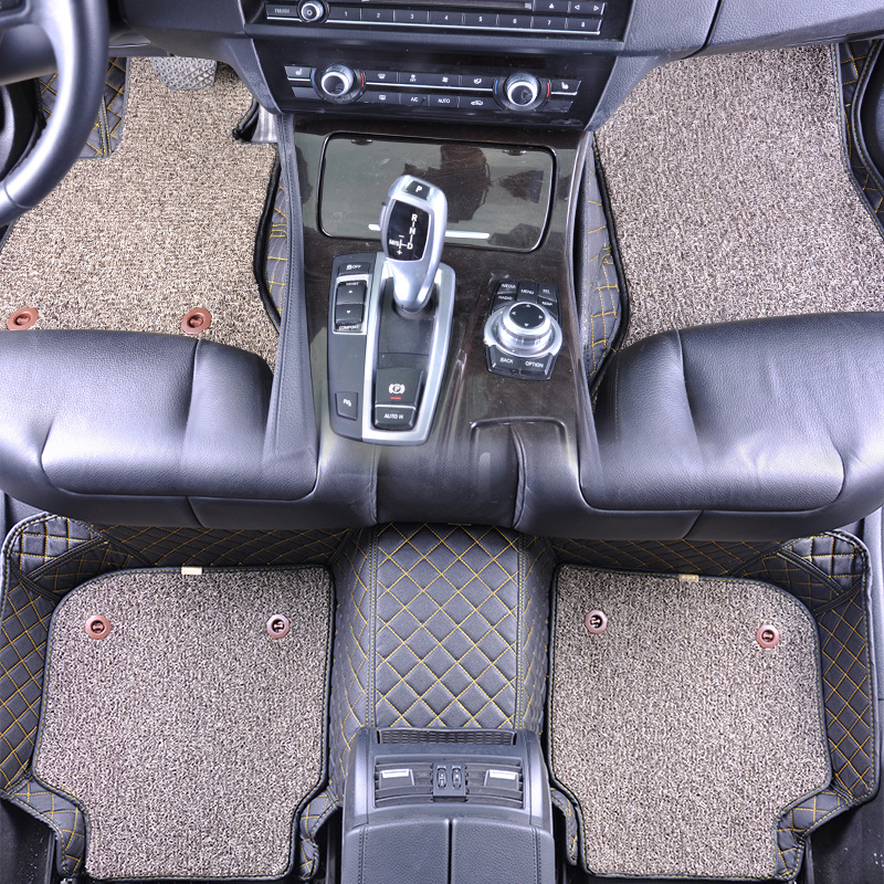 Proveedor de alfombrillas de coche de alta calidad de cuero prensado en caliente, tipo compuesto, producción de fábrica, alfombra de coche de moda