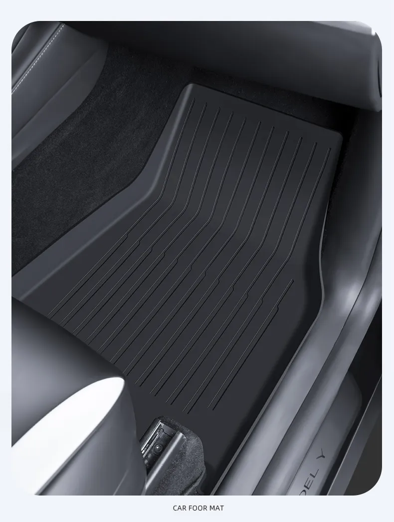 6-Piece Alfombrillas para todo clima para Tesla Model Y, juego de revestimiento de TPE y alfombra