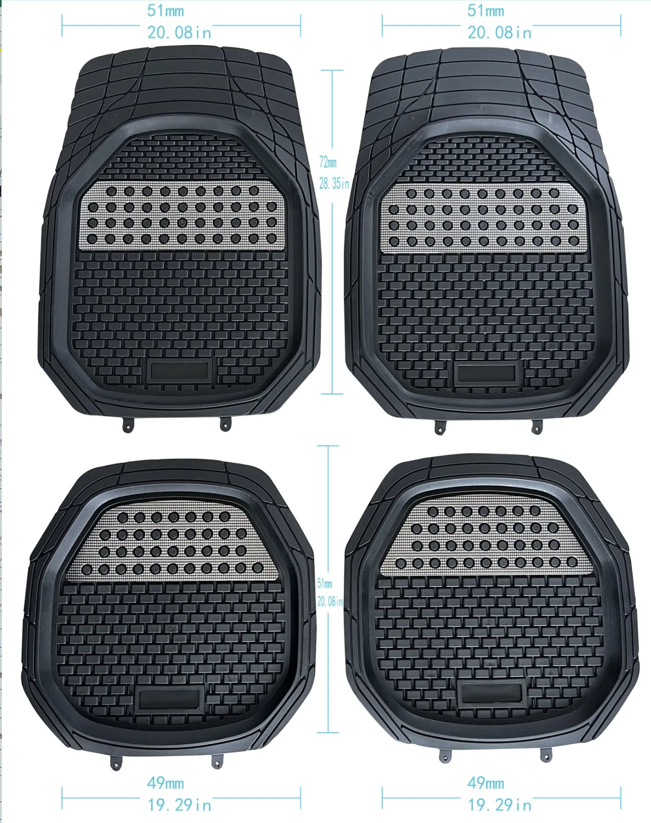 Mats de coche universales de PVC impermeables de piezas de cuero personalizadas 5D 3D 4