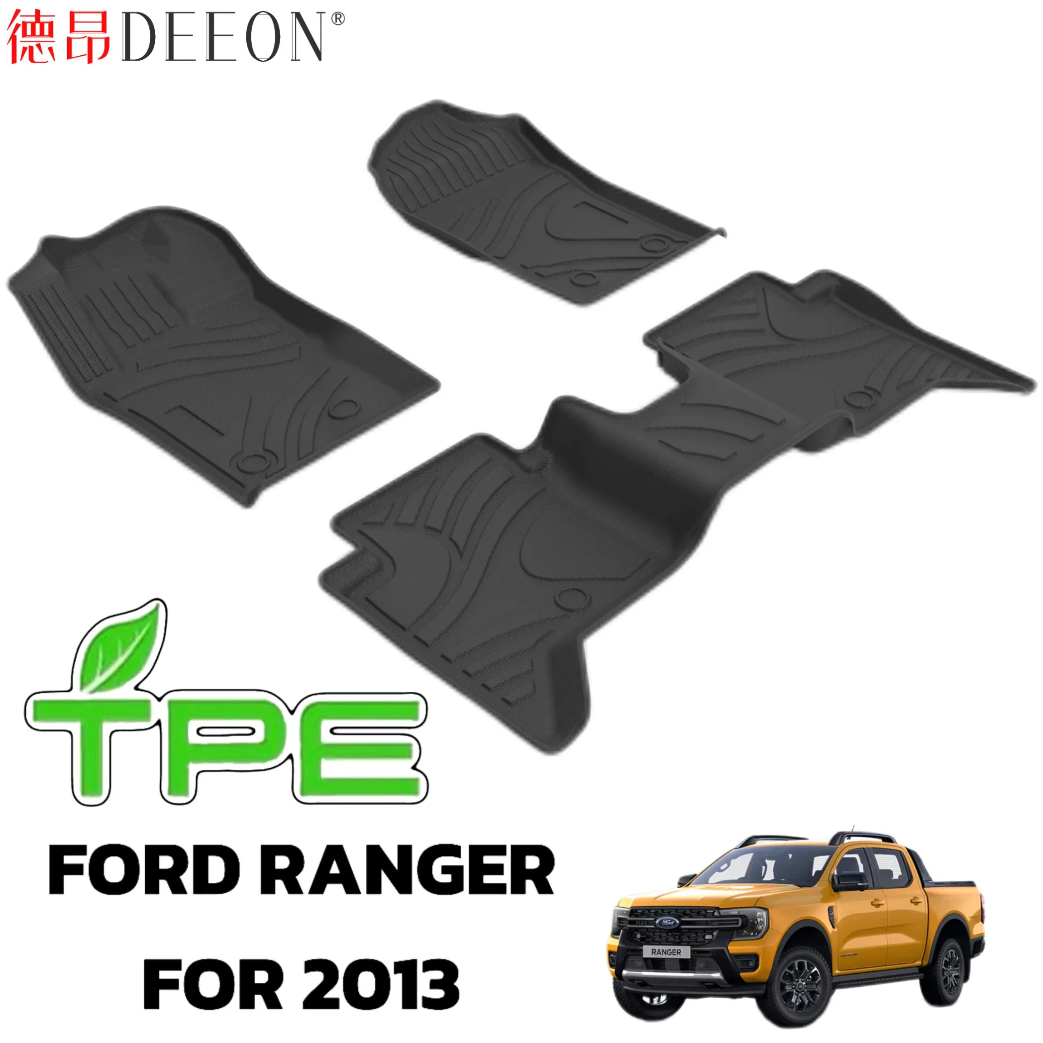 Alfombrilla de piso de TPE personalizada, accesorio para automóvil, alfombrilla para pies, alfombrilla de maletero para Ford