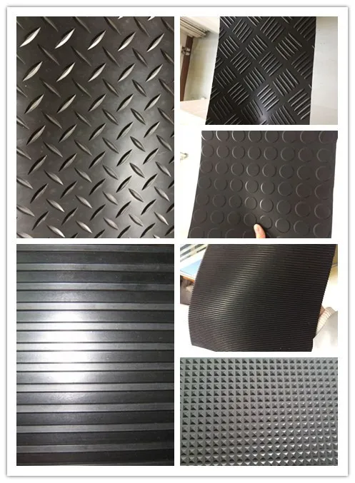 3-8mm Alfombrilla de goma de color negro SBR antideslizante de ribete ancho para automóvil-Rolls