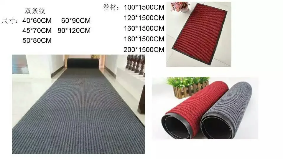 Alfombra de puerta de PVC duradera para todas las condiciones climáticas y fácil limpieza
