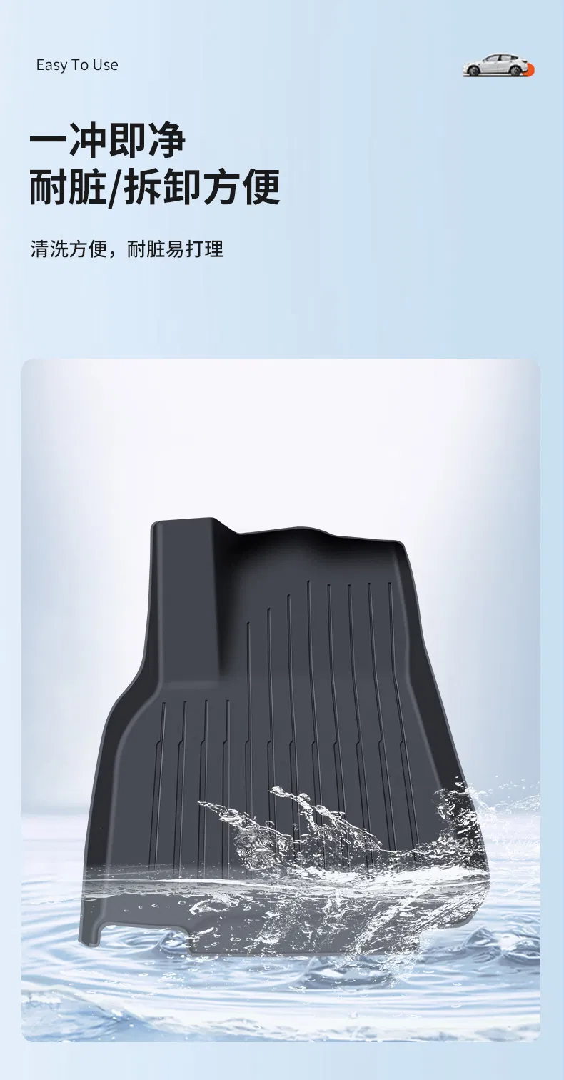 6-Piece Alfombrillas para todo clima para Tesla Model Y, juego de revestimiento de TPE y alfombra