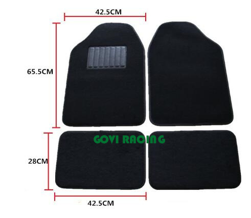 4PCS/Set Alfombrillas de coche de goma negra con PVC para SUV