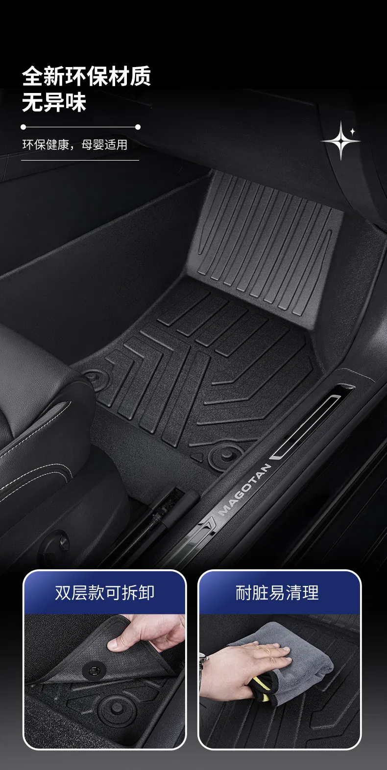 9d Alfombrillas de coche TPE Alfombrilla personalizada para Tacoma/ Navara / Polo