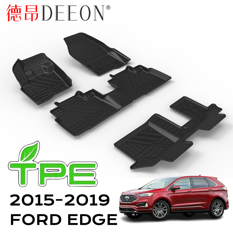 Alfombrilla de piso Deeon SUV para 2015-2019 Ford Edge 7 plazas TPE 3D impermeable antideslizante
