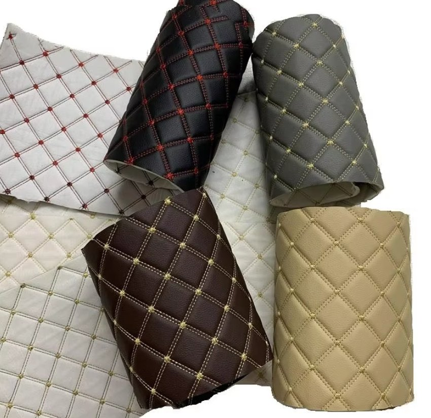 Alfombrilla de coche personalizada de alta calidad, elástica, impermeable, de PVC, acolchada, con bordado 12mm patrón geométrico abstracto grueso, alfombrillas para el suelo