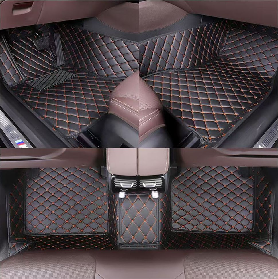 Juego Completo de Alfombrillas de Coche Específicas Bien Ajustadas para el Interior Automotriz de Cuero de Lujo 5D 7D Alfombrillas de Suelo para Coche