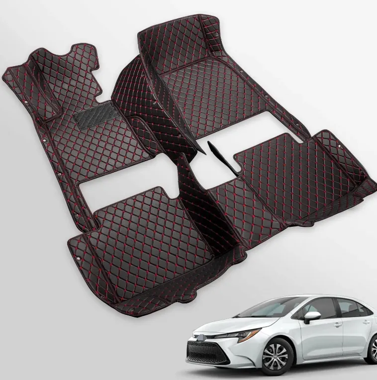 Alta Calidad Vende Cobertura Completa Impermeable 3D Cuero de Lujo Alfombrillas para Hombres y Mujeres 4 Piezas Alfombrillas para el Suelo de 99% de Los Autos