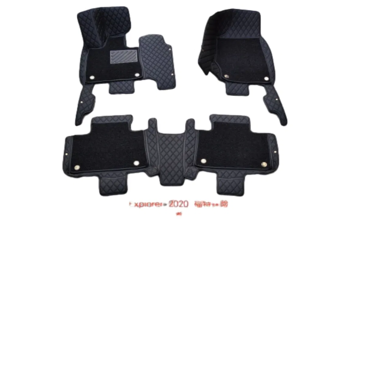 Alfombrillas de coche premium 7D cosidas a mano con elegante bordado