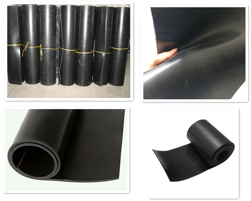 3-8mm Alfombrilla de goma de color negro SBR antideslizante de ribete ancho para automóvil-Rolls
