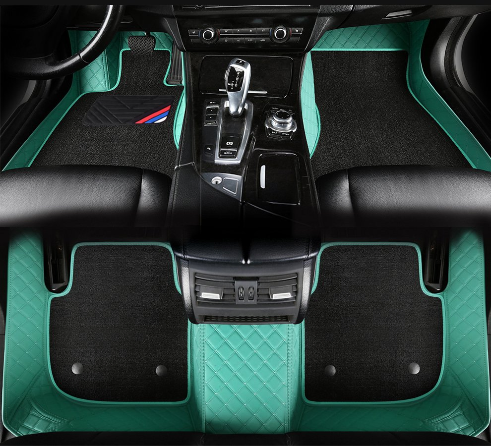 Juego Completo de Alfombrillas de Coche de Cuero Personalizadas para el Frente y la Parte Trasera, Lujo, Impermeables, Antideslizantes, Accesorios para Automóviles