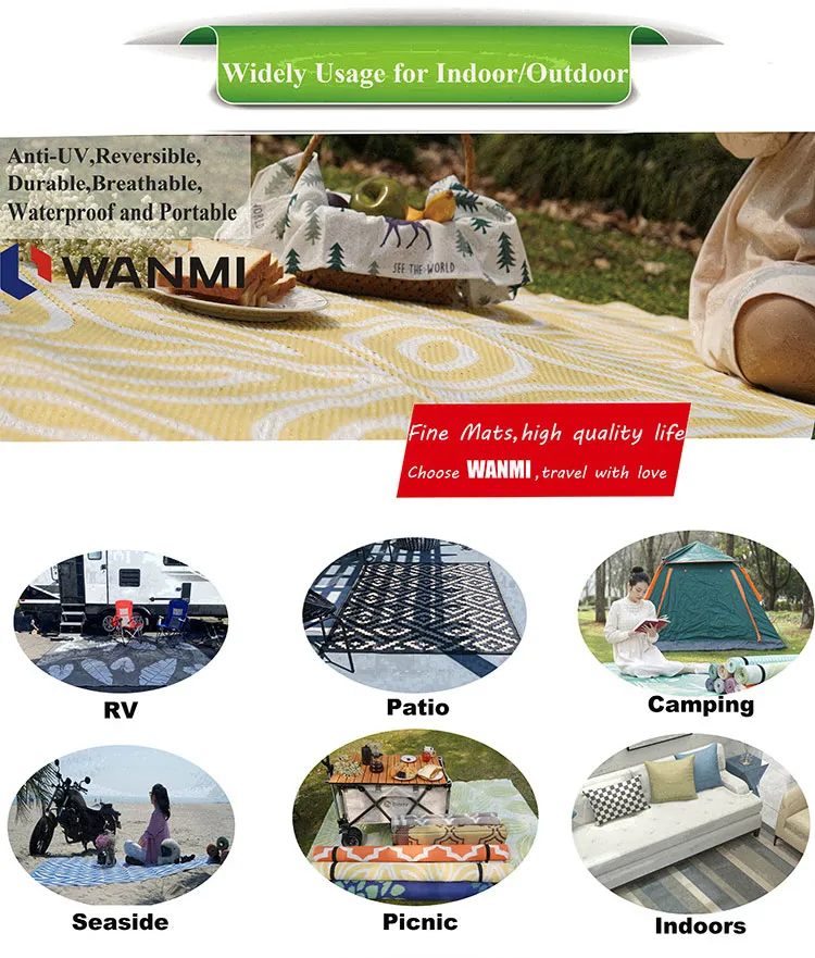 Mats de piso deportivos, de fitness, de yoga, de camping, ligeros, lavables, de plástico PP, tejidos, para todo tipo de clima