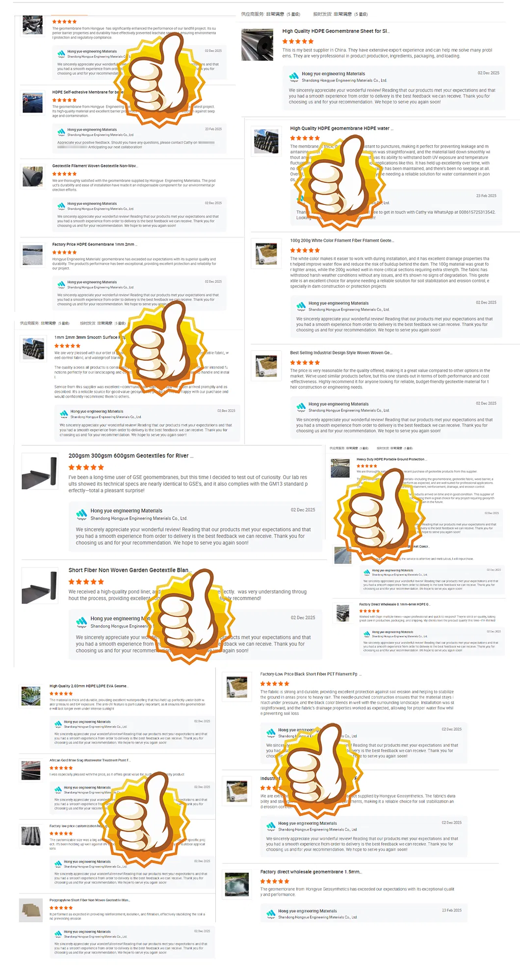 Comentarios y valoraciones positivas de los clientes