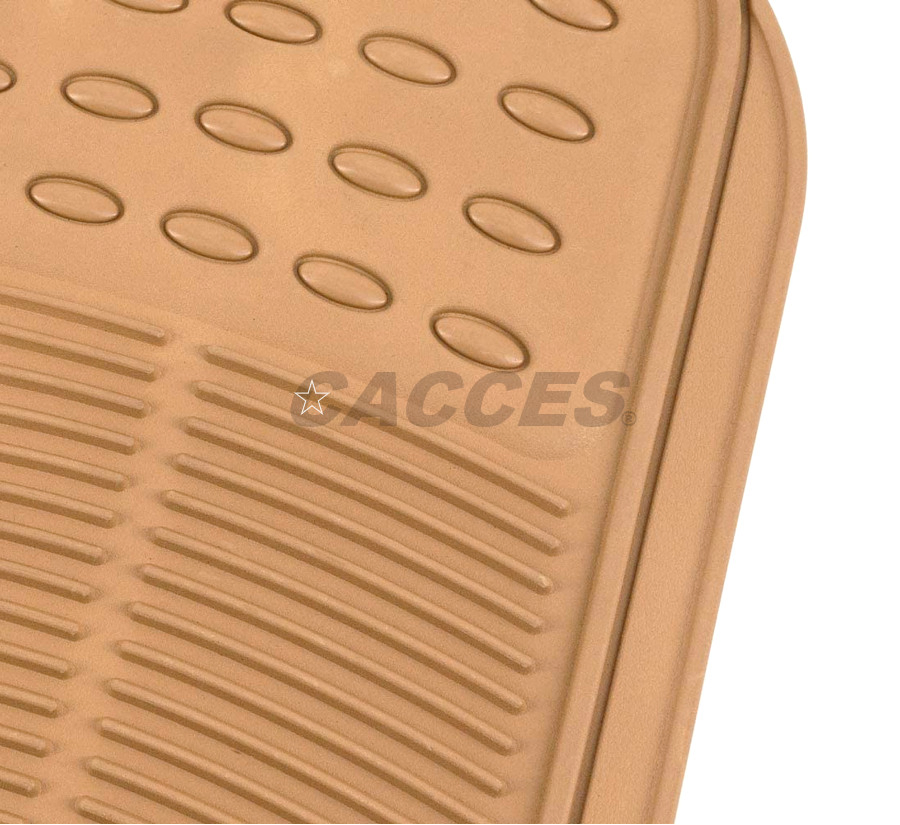 Cacces 4-Piece Negro Gris Beige/Rojo/Azul Verde/...Goma Alfombrillas para Todas las Estaciones Recortables para Autos, Camiones y SUVs Alfombrillas Universales Protección del Suelo para Autos