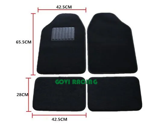 4PCS/Set Alfombrillas de coche de goma negra con PVC para SUV