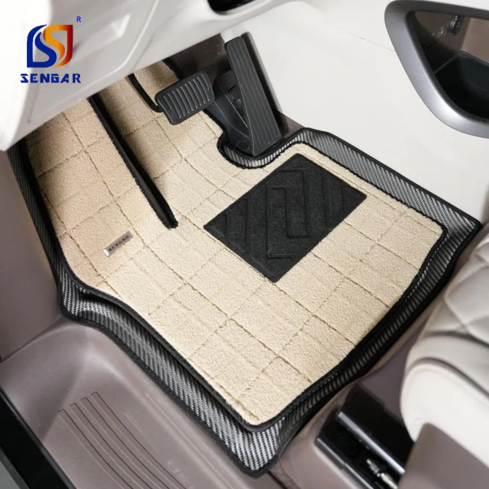 Diseño Personalizado Patrón de Tejido de Fibra de Carbono Alfombrilla de Coche de Lujo