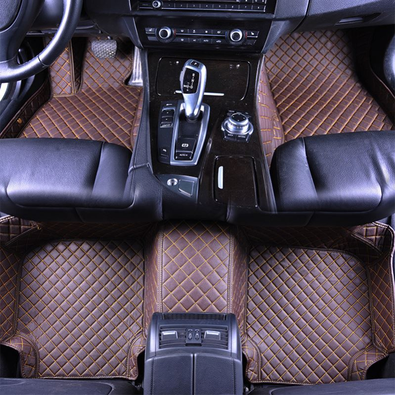 Ventas Directas del Fabricante Diseño de Moda de Lujo Alfombrilla de Coche de Cuero Personalizada Impermeable 5D Material Enrollado al por Mayor