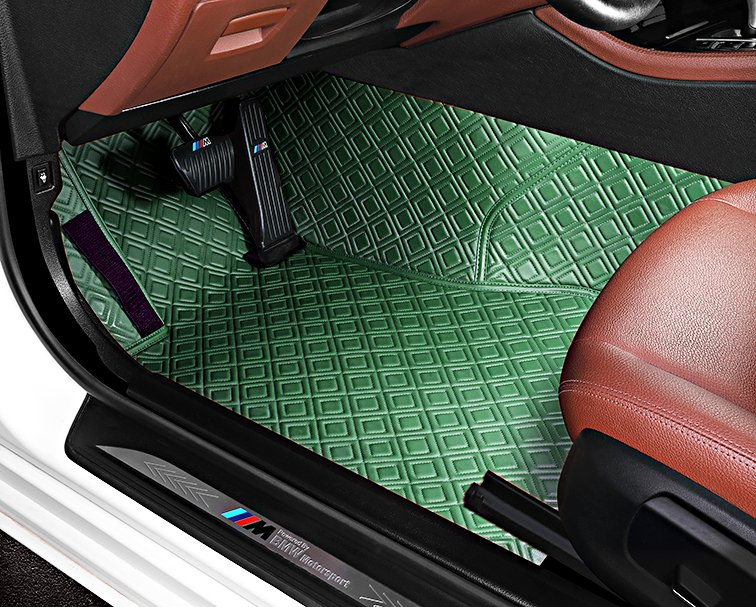 Alfombrillas de coche cosidas a mano Costura a mano 7D Alfombrilla de pie de coche Marca Sengar