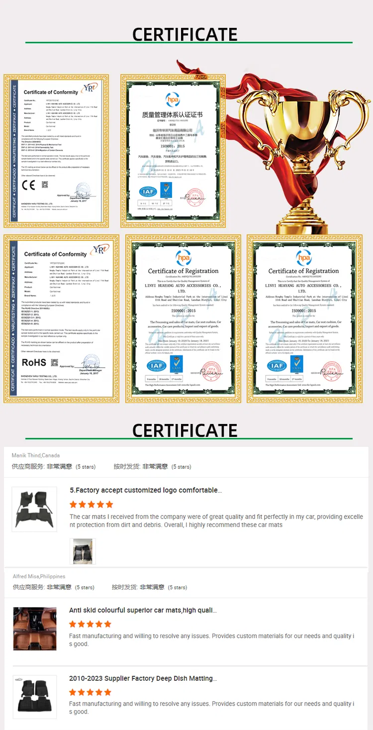Alfombrillas para automóviles de uso intensivo 5D para vehículos comerciales de todas las estaciones
