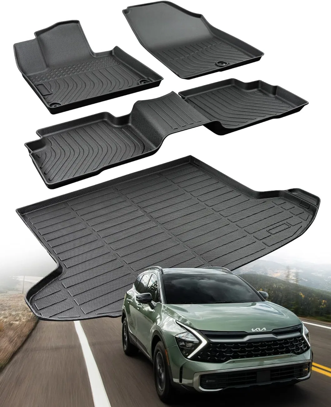 Alfombrillas de coche de TPE de alta resistencia para vehículos KIA Kx5
