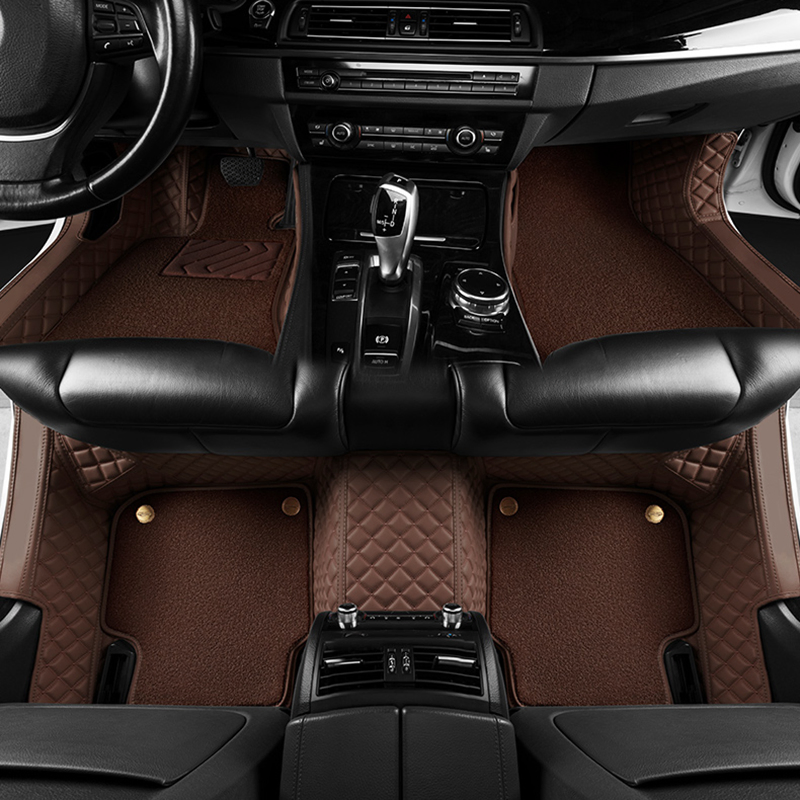 Juego Completo de Alfombrillas de Coche de Cuero Nappa de Alta Calidad, Específicamente Ajustadas, Lujo de Doble Capa 5D 7D Alfombrillas de Suelo para Coche