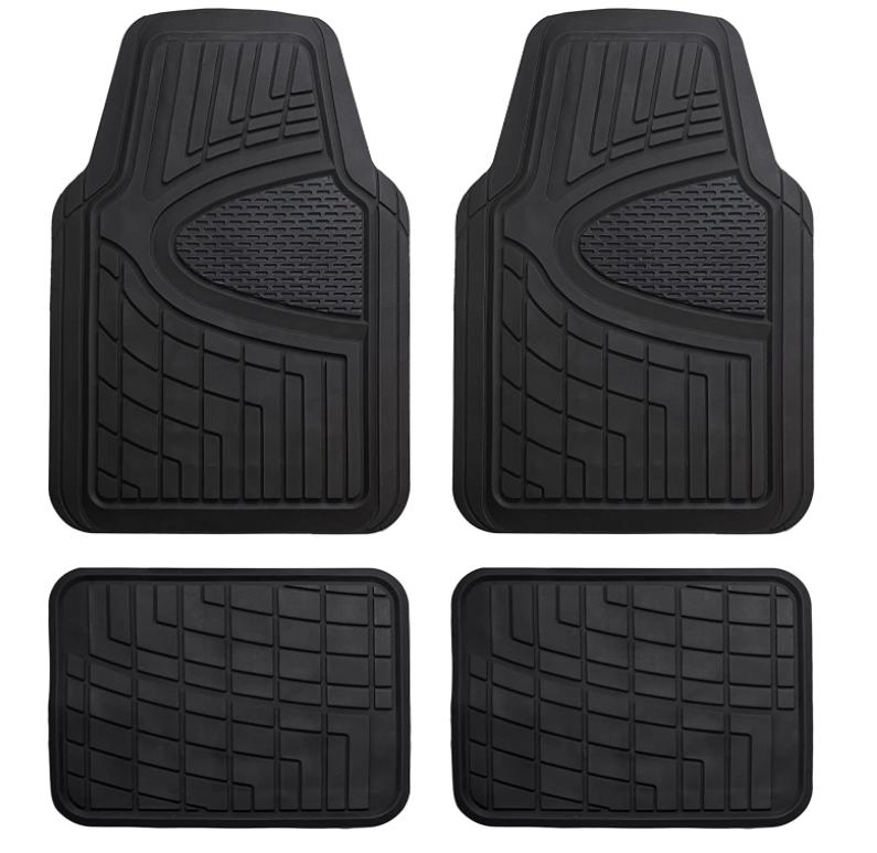 Alfombrillas de goma beige de alta resistencia para automóviles, se ajustan a la mayoría de coches, SUV y camiones