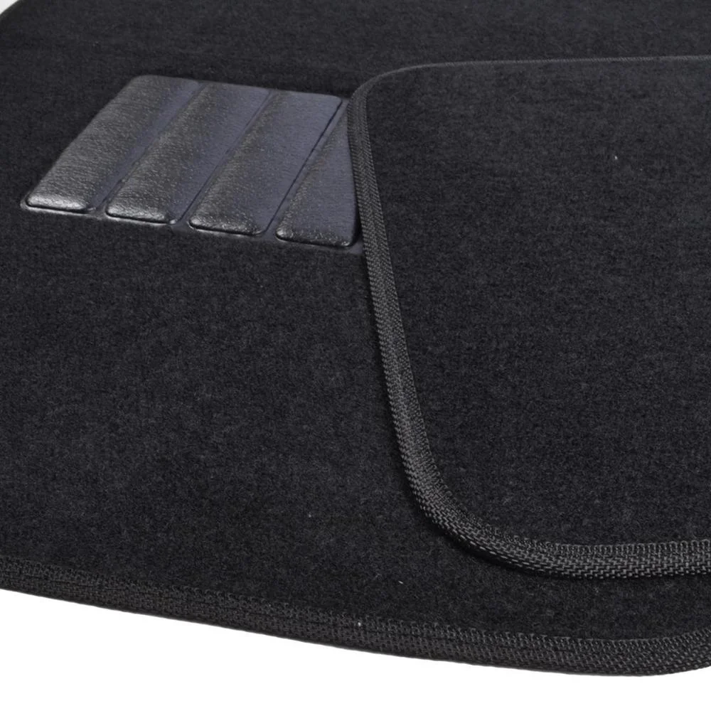 4 Juego de alfombrillas de piso de alfombra para automóvil - Protección pesada y resistente a todas las condiciones climáticas para todos los vehículos, negro azabache