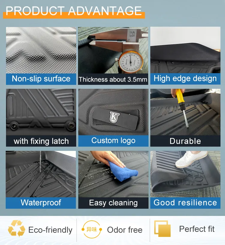 Alfombrillas de coche de lujo personalizadas y a la venta 3D 5D TPE impermeables para Toyota Wigo 2015-2019
