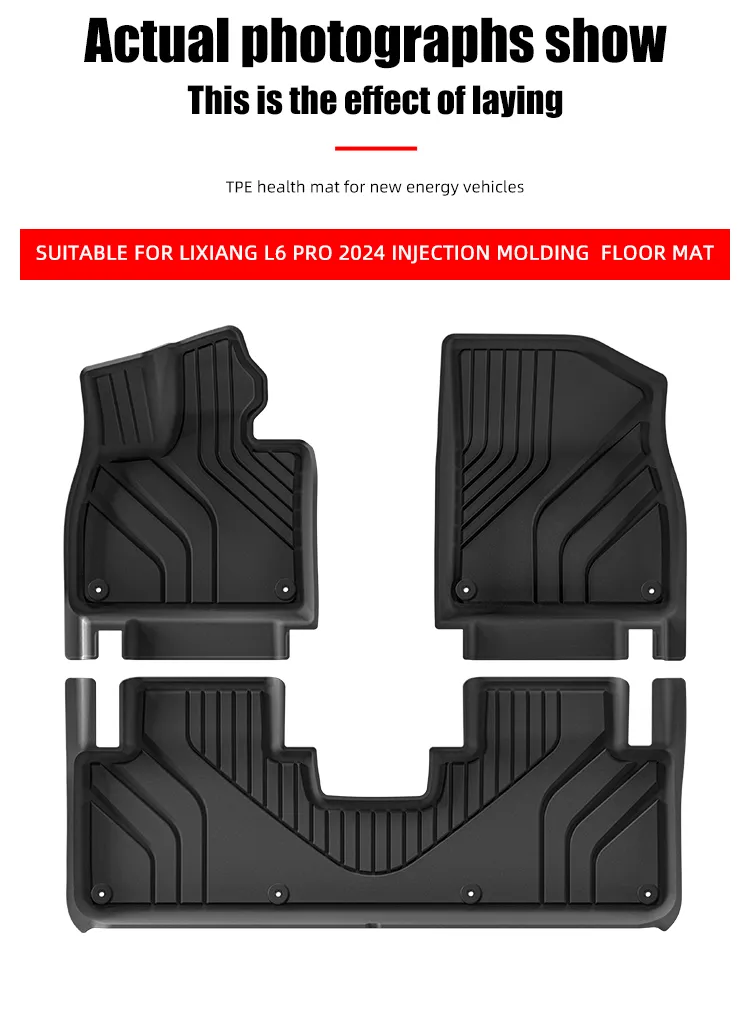 Venta Caliente 3D Alfombrillas de Suelo Impermeables Alfombrillas de Coche Antideslizantes Alfombrilla de Suelo de Coche de Moldeo por Inyección TPE para Lixiang L6 PRO 2024