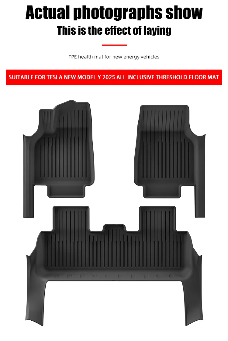 Nuevos Productos Tapete de Piso Impermeable TPE para Tesla Nuevo Modelo Y 2025 Umbral Todo Incluido