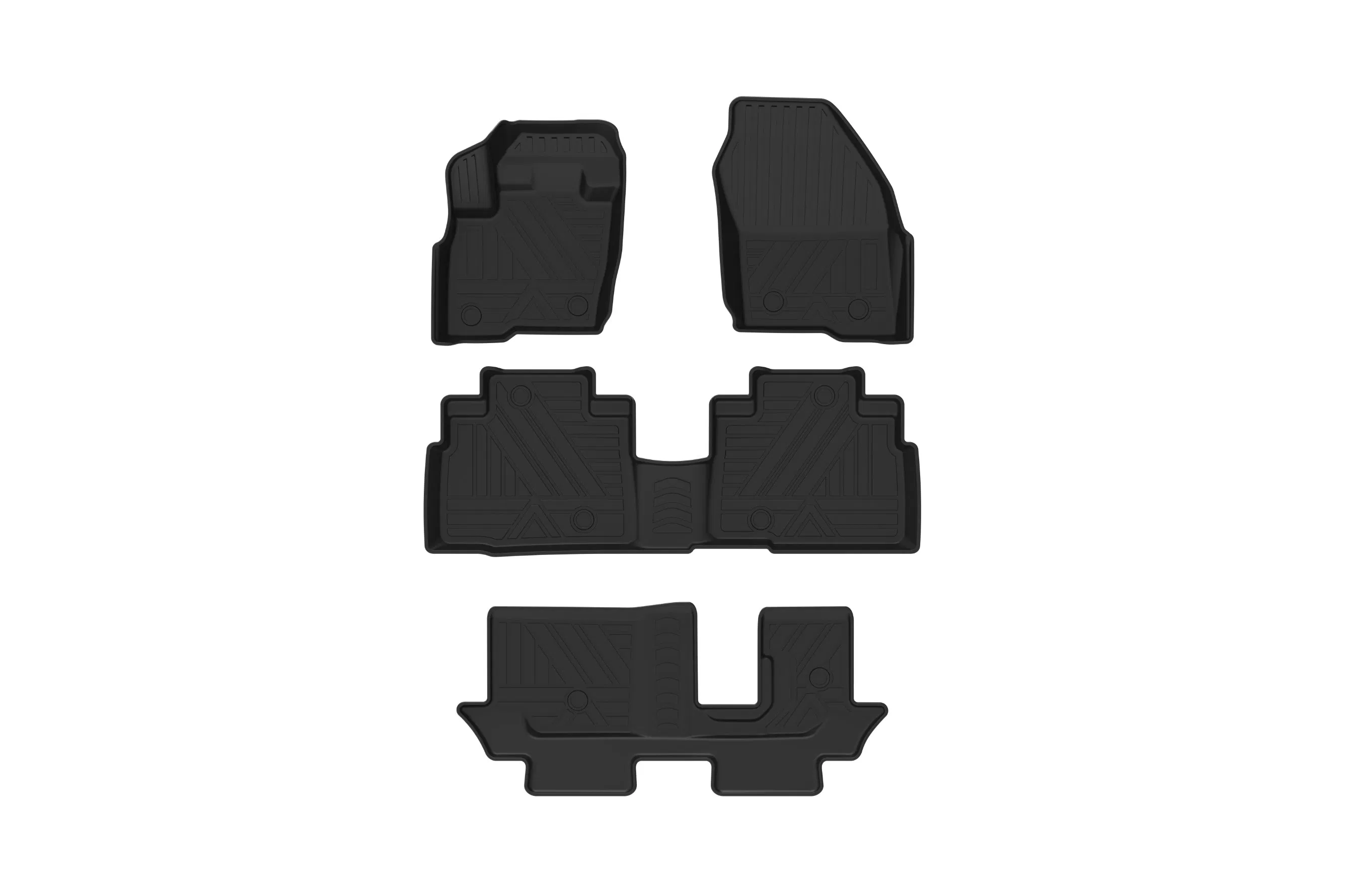 Alfombrilla de piso Deeon SUV para 2015-2019 Ford Edge 7 plazas TPE 3D impermeable antideslizante