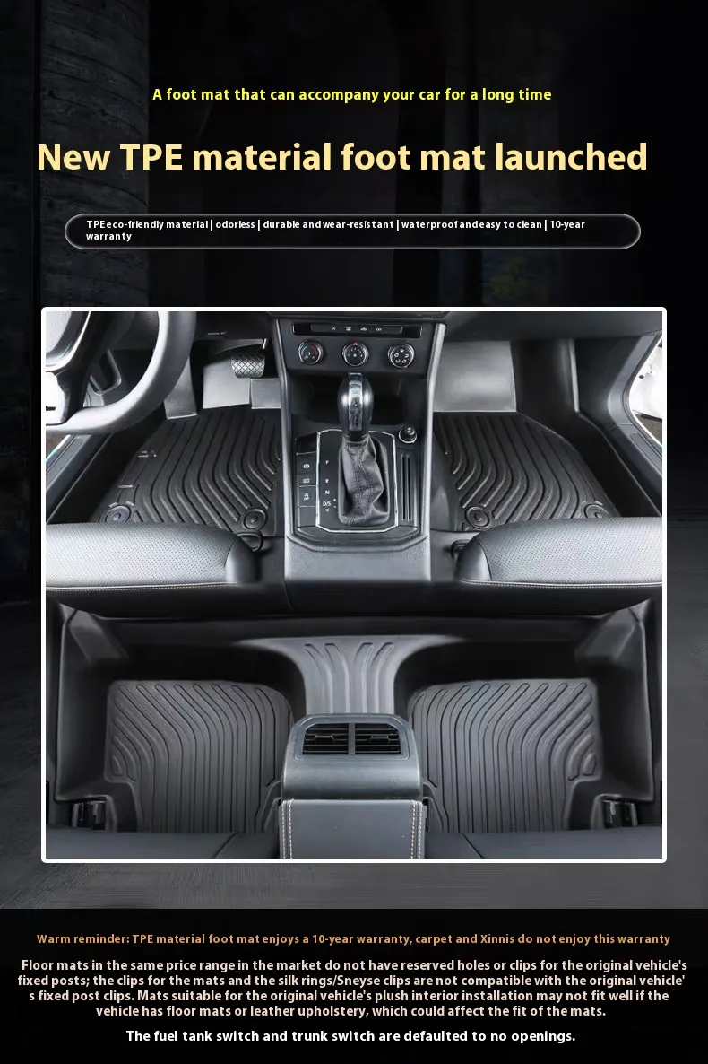 Accesorios de cuero para automóviles, tapete de piso para automóvil