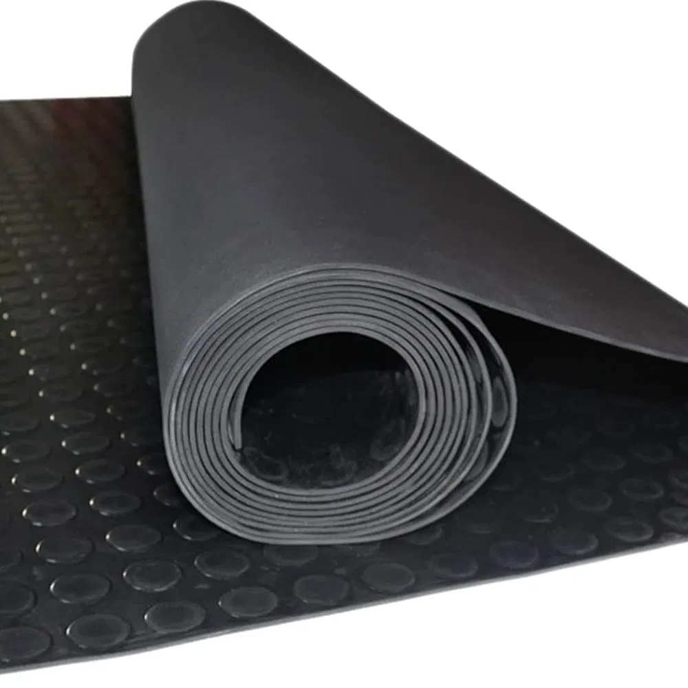 Alfombrilla de camión de goma reforzada con tela negra antideslizante a granel, impermeable
