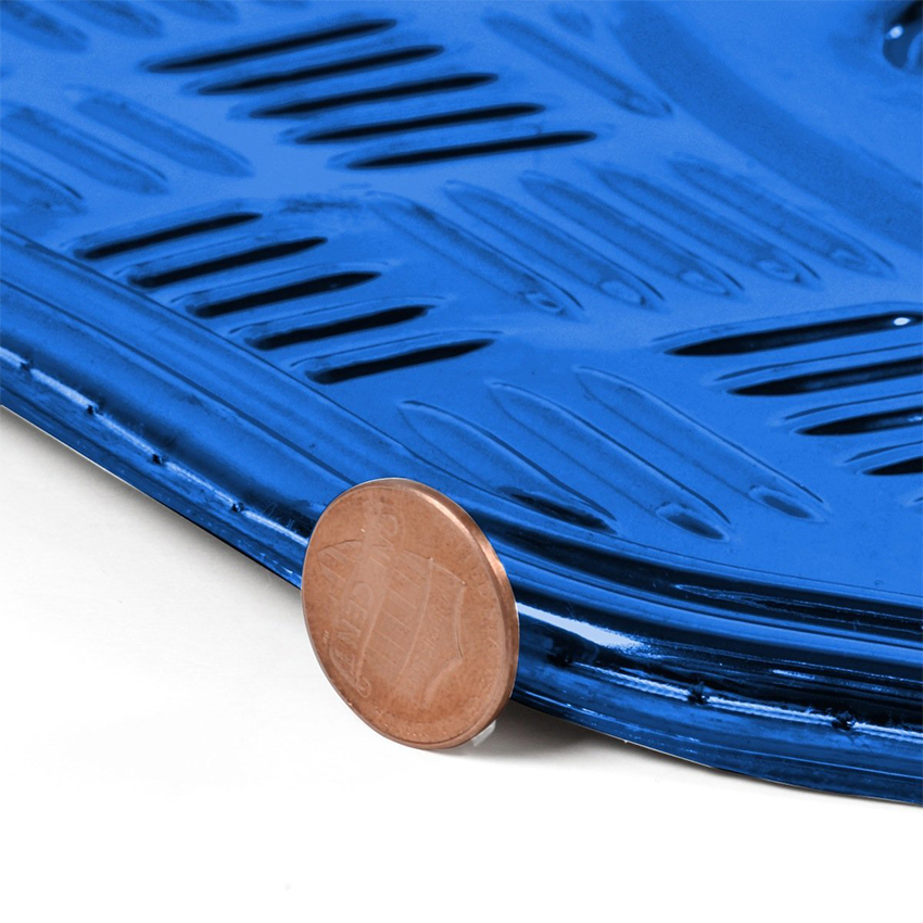 Alfombrillas de coche de aluminio y PVC de alta resistencia 4/5 en color azul con respaldo antideslizante