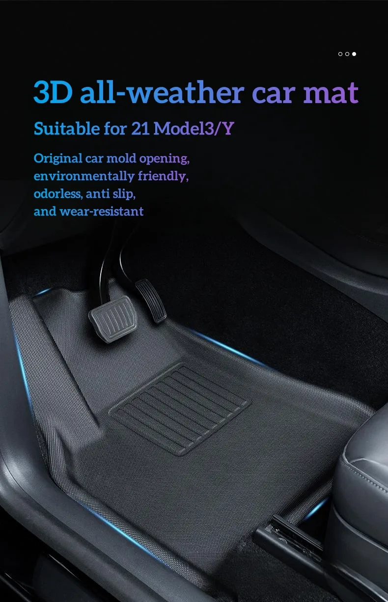 3D Alfombrillas para todo clima para Tesla Modelo Y/3/S