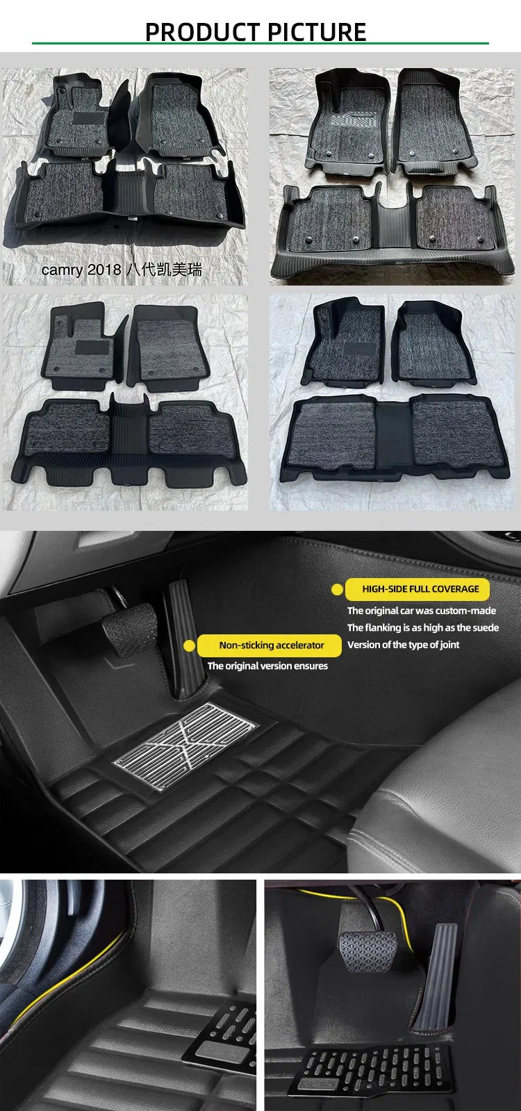 Alfombrillas de piso de PVC no deslizantes premium 5D para todos los vehículos
