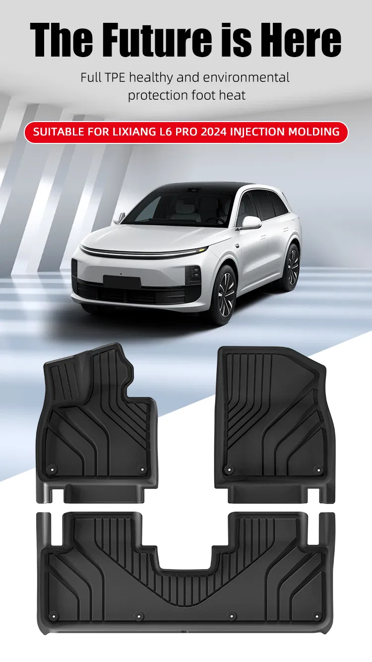 Venta Caliente 3D Alfombrillas de Suelo Impermeables Alfombrillas de Coche Antideslizantes Alfombrilla de Suelo de Coche de Moldeo por Inyección TPE para Lixiang L6 PRO 2024