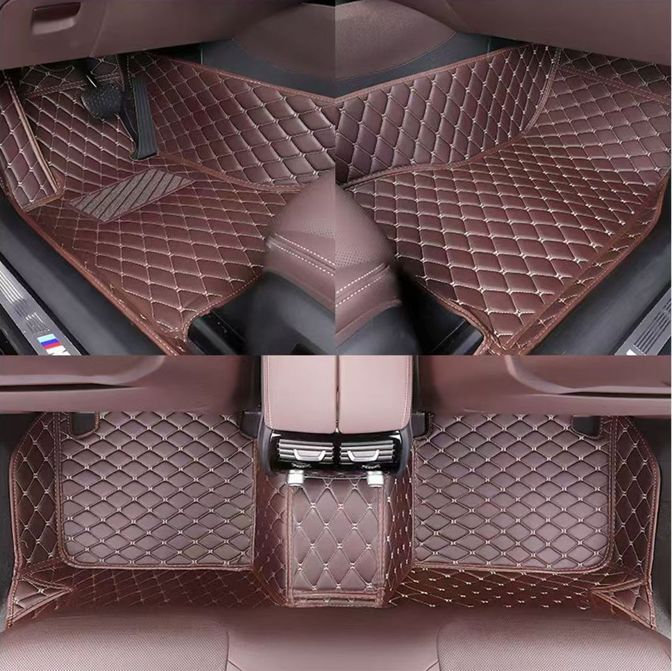 Juego Completo de Alfombrillas de Coche Específicas Bien Ajustadas para el Interior Automotriz de Cuero de Lujo 5D 7D Alfombrillas de Suelo para Coche