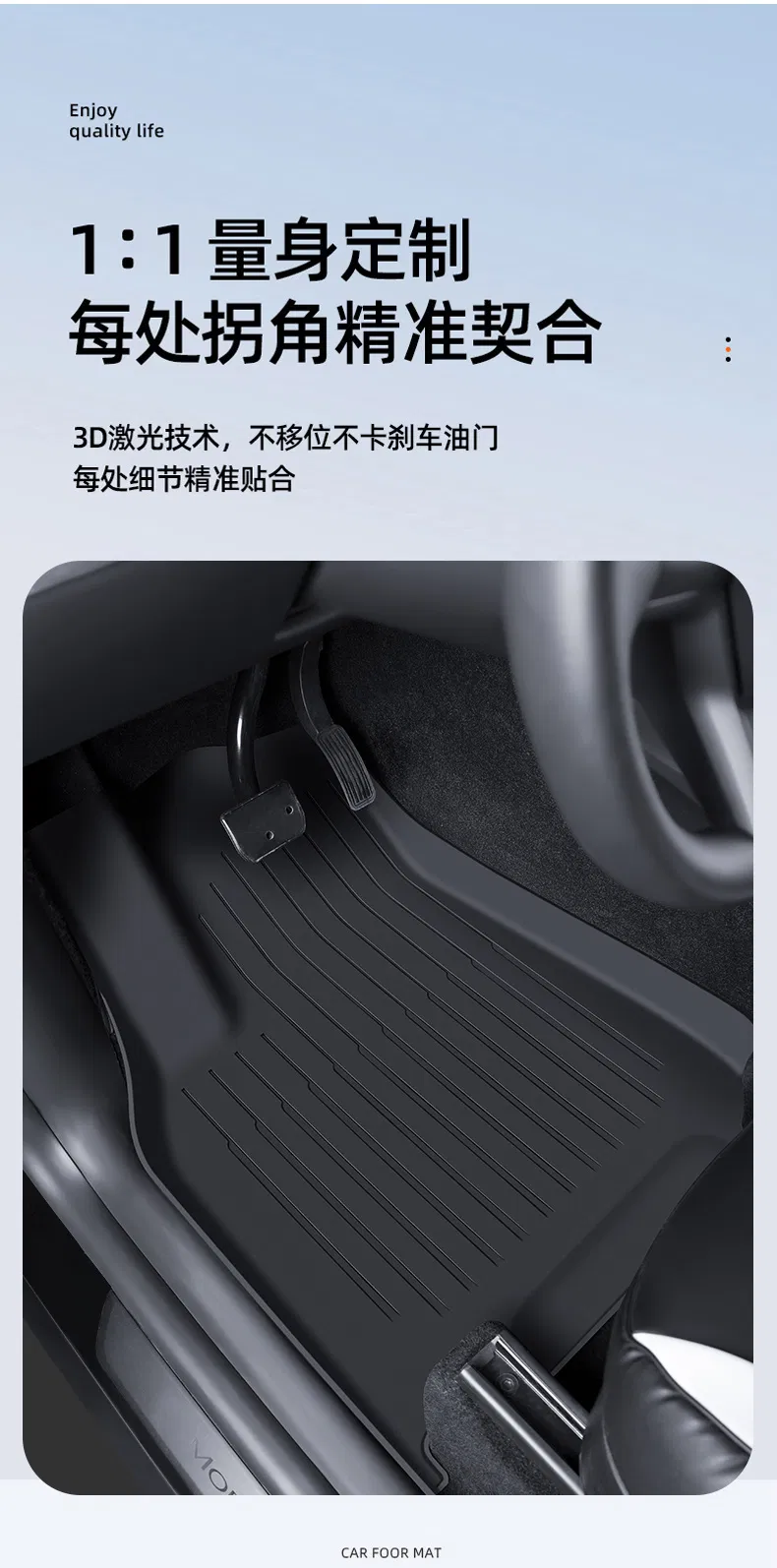 6-Piece Alfombrillas para todo clima para Tesla Model Y, juego de revestimiento de TPE y alfombra