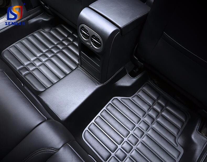 Accesorios de lujo personalizados para automóviles Modelo de alta calidad 5D alfombrillas de cuero para el suelo del automóvil