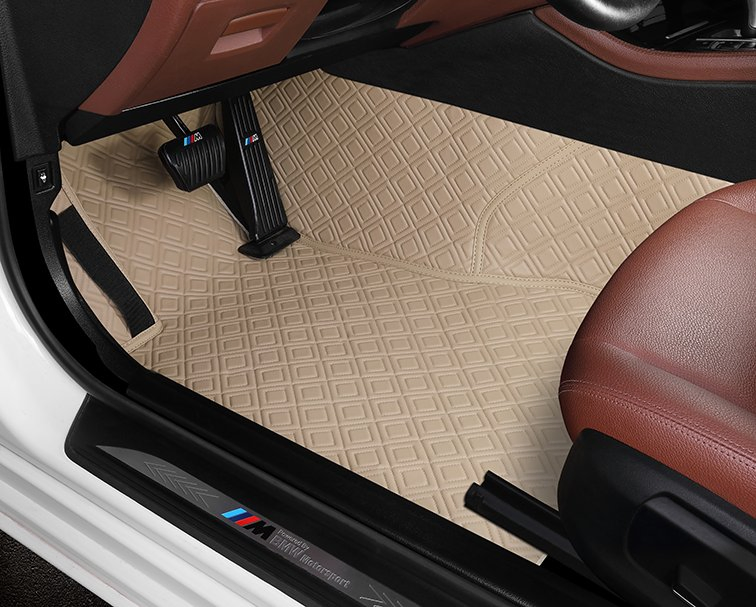 Alfombrillas de coche cosidas a mano Costura a mano 7D Alfombrilla de pie de coche Marca Sengar