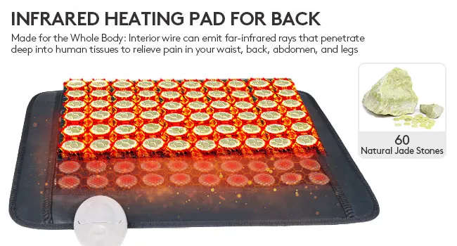 Manta de masaje térmico premium coreana de jade con tecnología de turmalina y fotones
