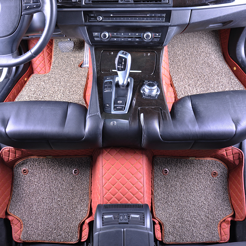 Proveedor de alfombrillas de coche de alta calidad de cuero prensado en caliente, tipo compuesto, producción de fábrica, alfombra de coche de moda