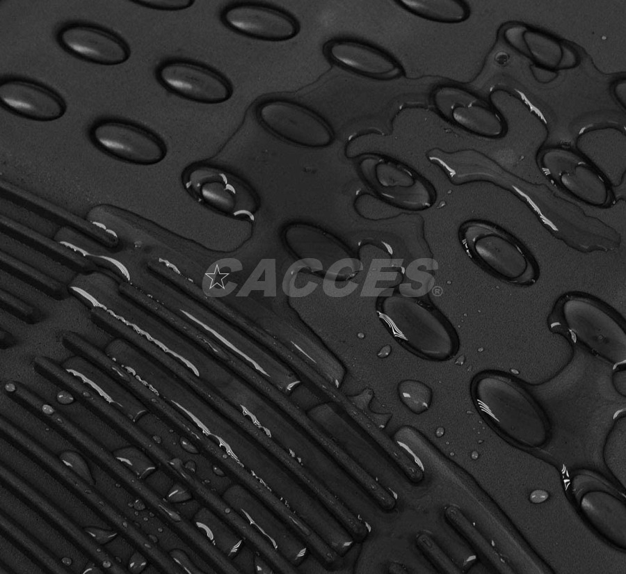 Cacces 4-Piece Negro Gris Beige/Rojo/Azul Verde/...Goma Alfombrillas para Todas las Estaciones Recortables para Autos, Camiones y SUVs Alfombrillas Universales Protección del Suelo para Autos