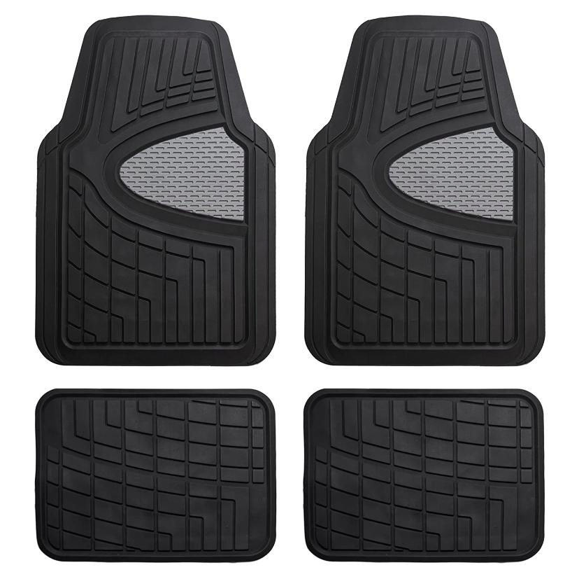 Alfombrillas de goma beige de alta resistencia para automóviles, se ajustan a la mayoría de coches, SUV y camiones